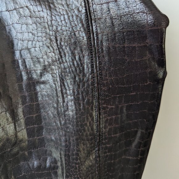 Spanx Snakeskin Faux Leather Leggings Skinny Pants Size Small - Picture 9 of 10